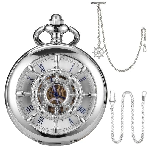 Reloj de bolsillo para traje de caballero SIBOSUN mecánico azul para bodas y galas