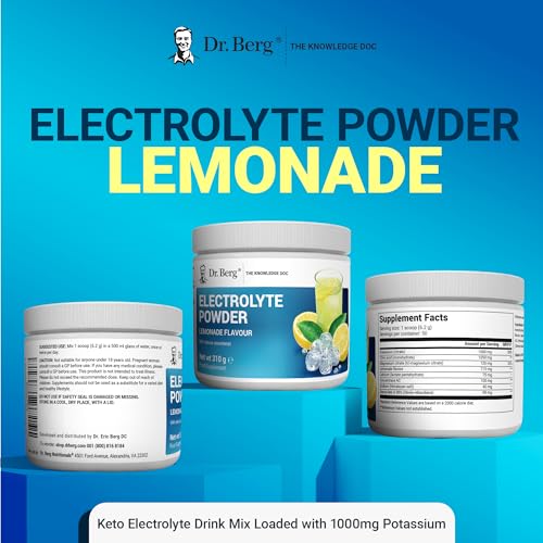 Dr. Berg Electrolyte Powder - Electrolyte Drink Supplements with 1000mg Potassium - Hydration Powder Full of Minerals & Trace Minerals - Contains Stevia Sweetener - Lemonade Flavor 50 Servings - Image 8