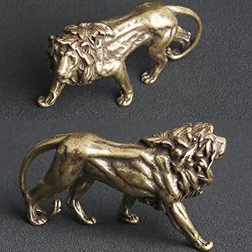 Estatua de León de Latón Hecha a Mano, 2 Piezas miniatura 4