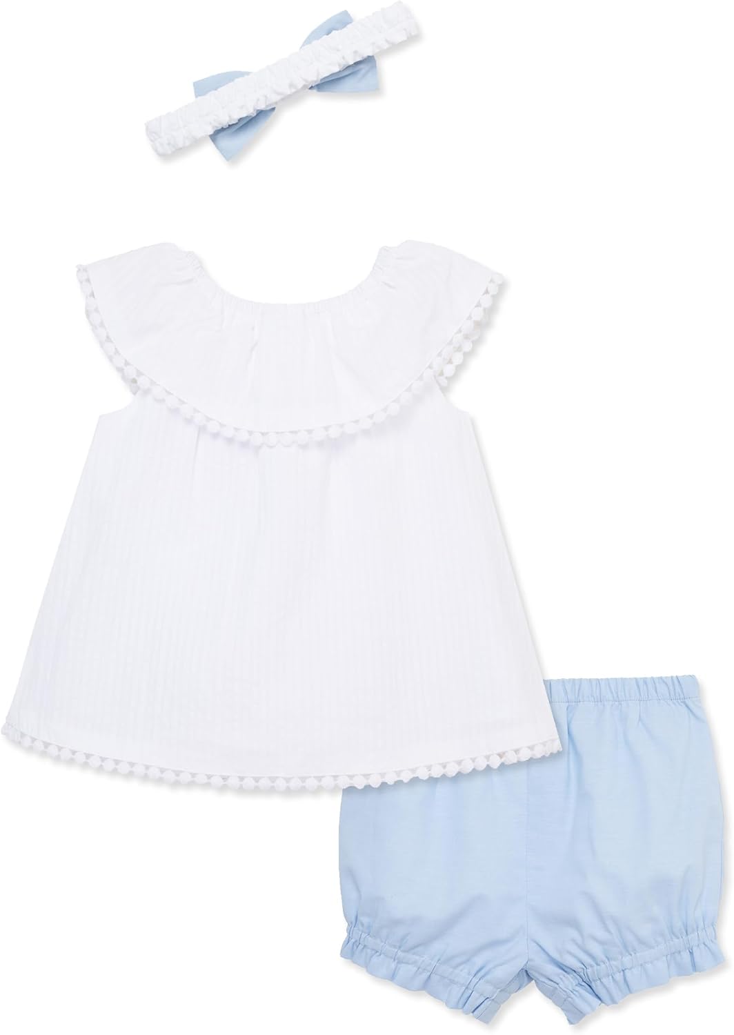 Little Me Clothes for Baby Girls' Woven Sunsuit and Headband Set, 3-12 Months - Image 2