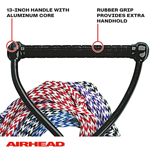 Airhead Wasserski-Seil, 4-teilig, für Wasserski, Wakeboarden und Kneeboarden, Schwarz