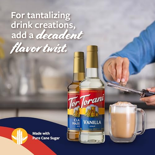 Image of Torani Syrups, Classic Hazelnut and Vanilla Syrup Variety 2-Pack, Coffee Syrups for Drinks, Pumps Included, 25.4 Fl Oz Ea