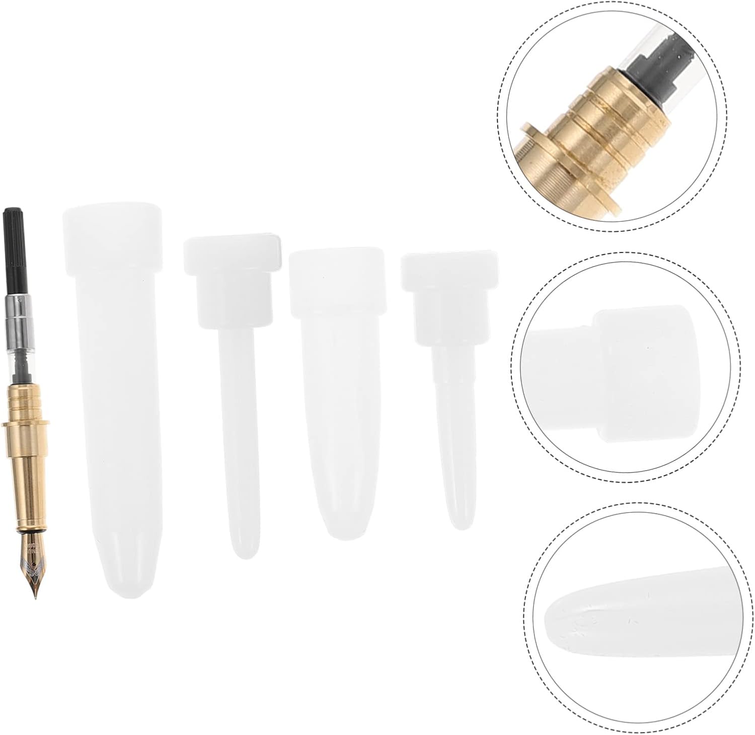 STOBOK 3sets Fountain Pen Silicone Mold Non-Stick Epoxy Craft Molds Pen Absorption Device and Creative Projects