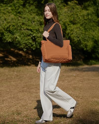 image for BAGSMART Tote Bag for Women, Lightweight Puffy Tote Bag with Compartme