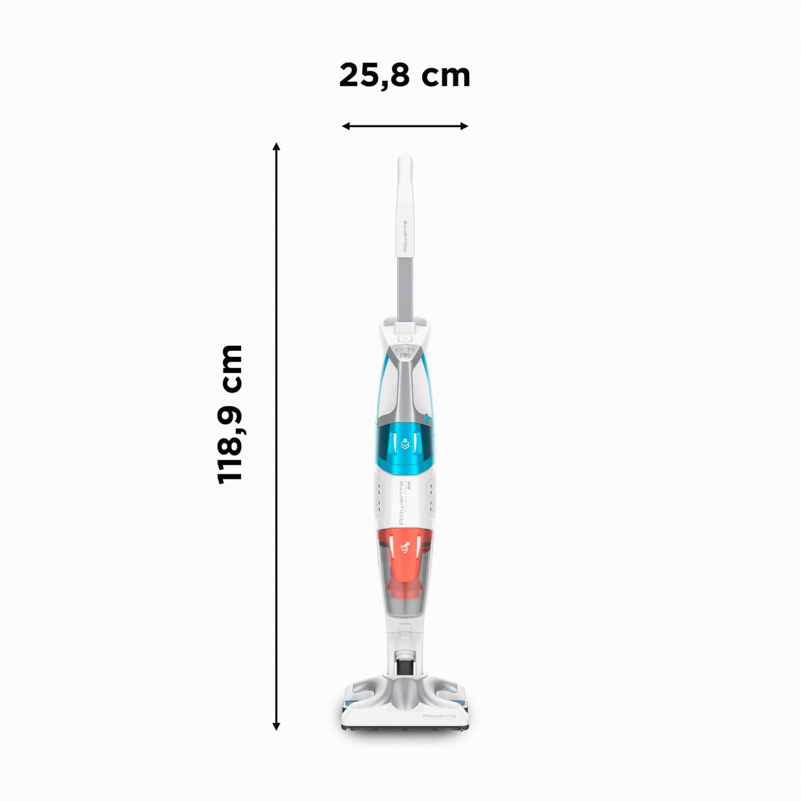 Rowenta, Limpiador de Vapor, 2 en 1, Aspire y Lava al Mismo Tiempo, Limpiador de Mano extraíble, Eficaz, Saneamiento, Tecnología ciclónica, Calentadores rápidos, Clean & Steam Multi RY8544WH