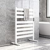 Verida Towel Warmer for Bathroom, Heated Towel Rack, Upgraded Extra-Wide Heating Area, Built-in Timer and Temperature Adjustment, Large Free-Standing Heated Towel Racks, White 8 Bar Large