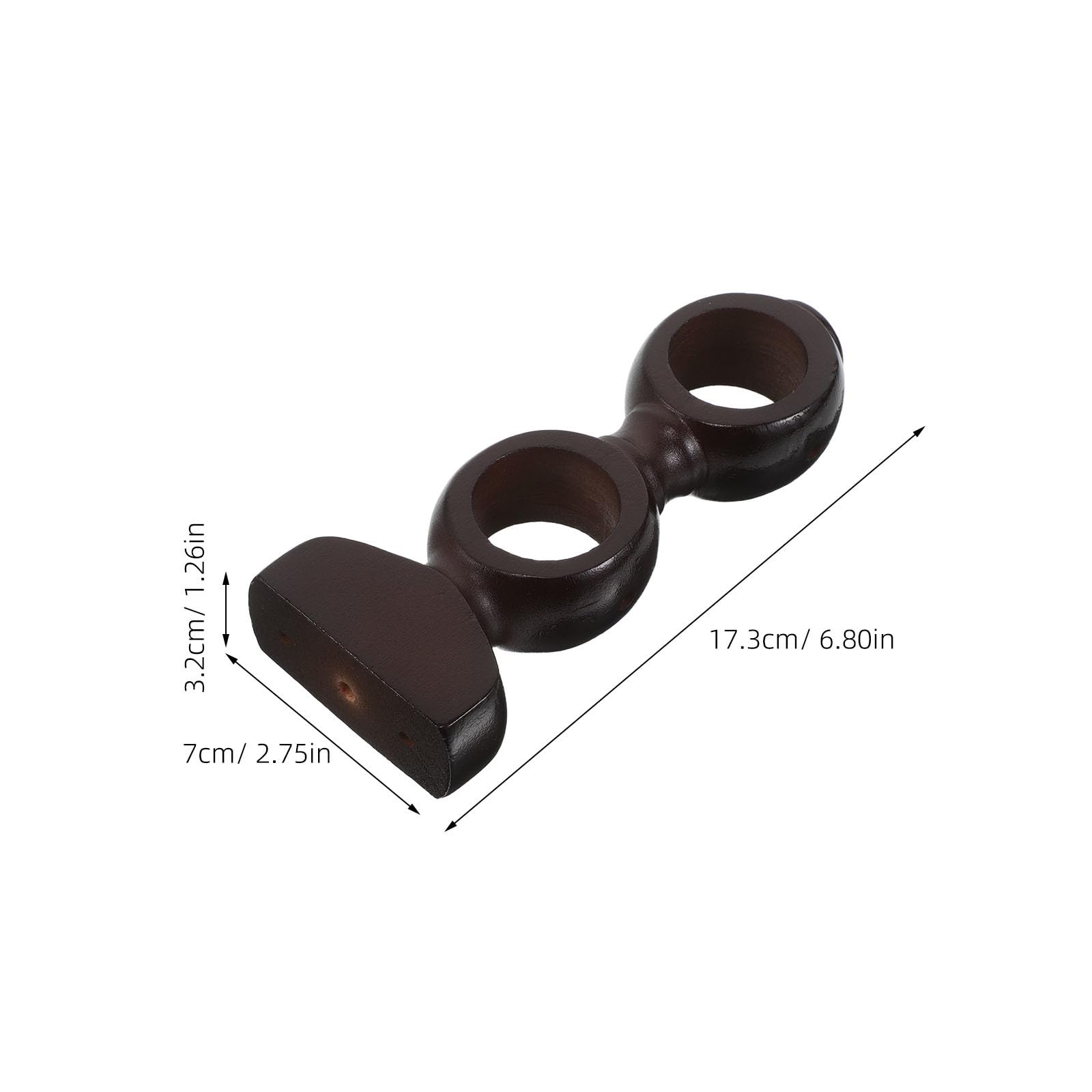 Supporto Bastone Tenda Doppio da Parete 2 Pezzi Legno Coffee