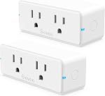 Govee Dual Smart Plug 4 Pack, 15A WiFi Bluetooth Outlet, Work with Alexa and Google Assistant, 2-in-1 Compact Design, Govee Home App Control Remotely with No Hub Required, Timer, FCC and ETL Certified
