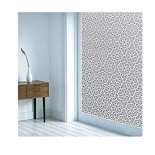 MadeInNature Film électrostatique vitre et fenêtre sans Colle, repositionnable, Longueur et Largeur au Choix, Protection du vis-à vis, de (Rosace, Largeur 90 cm x Longueur 200 cm)