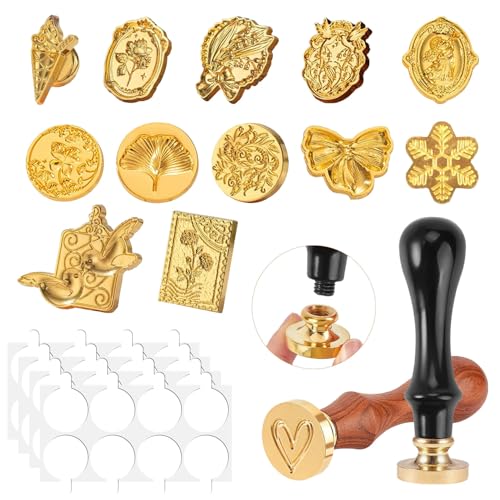 13 Piezas Sello Lacre Personalizado Lacre Personalizado Juego de Sellos de Cera Sellos de Lacre Sello Lacre Sellos Sello Lacre Kit Embalaje Sellos Sobres Invitaciones Boda Invitaciones para Vino