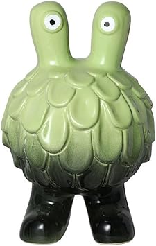 Green Kiln-Fired Ceramic Sculpture - Handmade Green Glazed Art Pottery, Unique Home Decor Accent, Studio Art Piece for Shelf Desk Mantel Display