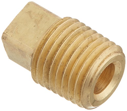 Parker Hannifin 211P-4-pk5 Square-Head Plug Pipe Fitting, Brass, 1/4