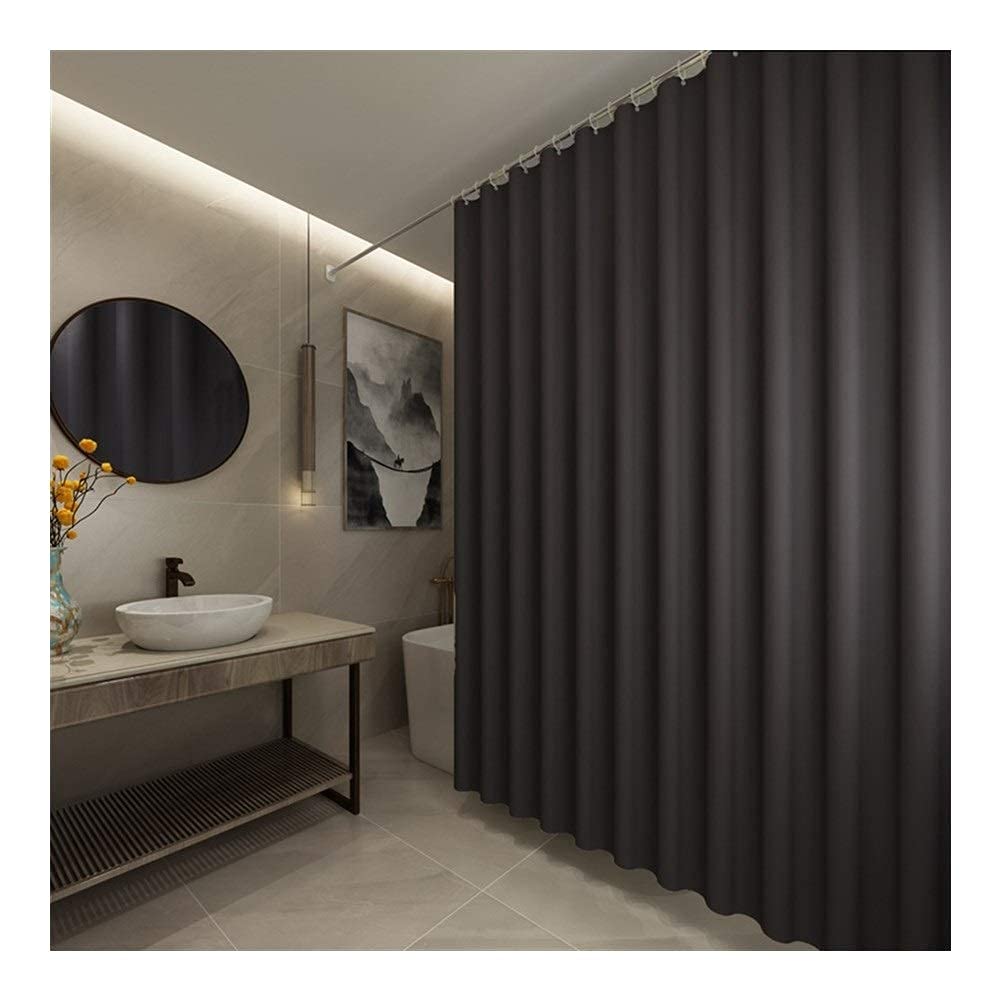 Rideau de douche ombrag long noir clair lavable pour baignoire et douche italienne