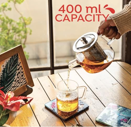 Image of Inspire Glass Teapot 400ml, Customised - First I Drink Tea