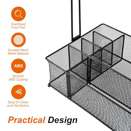 Grill-Caddy-Picnic-BBQ-Organizer-for-Camping-Outdoor-Mesh-Basket-with-3-Hanging-Hooks-and-Paper-Towel-Holder-Ideal-Table-Storage-Tools-for-RV-CamperTailgatingFlatware