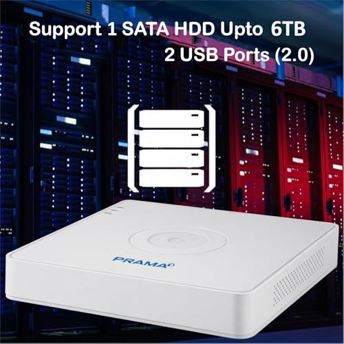 Image of Prama PT-DR1A04U-K1 4 Channel DVR with H.265 Pro+ Compression, 8 MP Lite Recording, Long-Distance HDTVI Transmission up to 1200m.