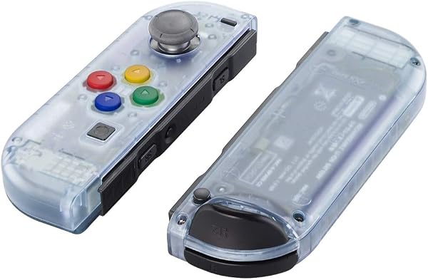 eXtremeRate Carcasa Transparente para Nintendo Switch & OLED Accesorios Funda de Agarre Shell Placa con Botones para Nintendo Switch Joycons OLED No Incluye Carcasa de Consola(Hielo Azul) - 4