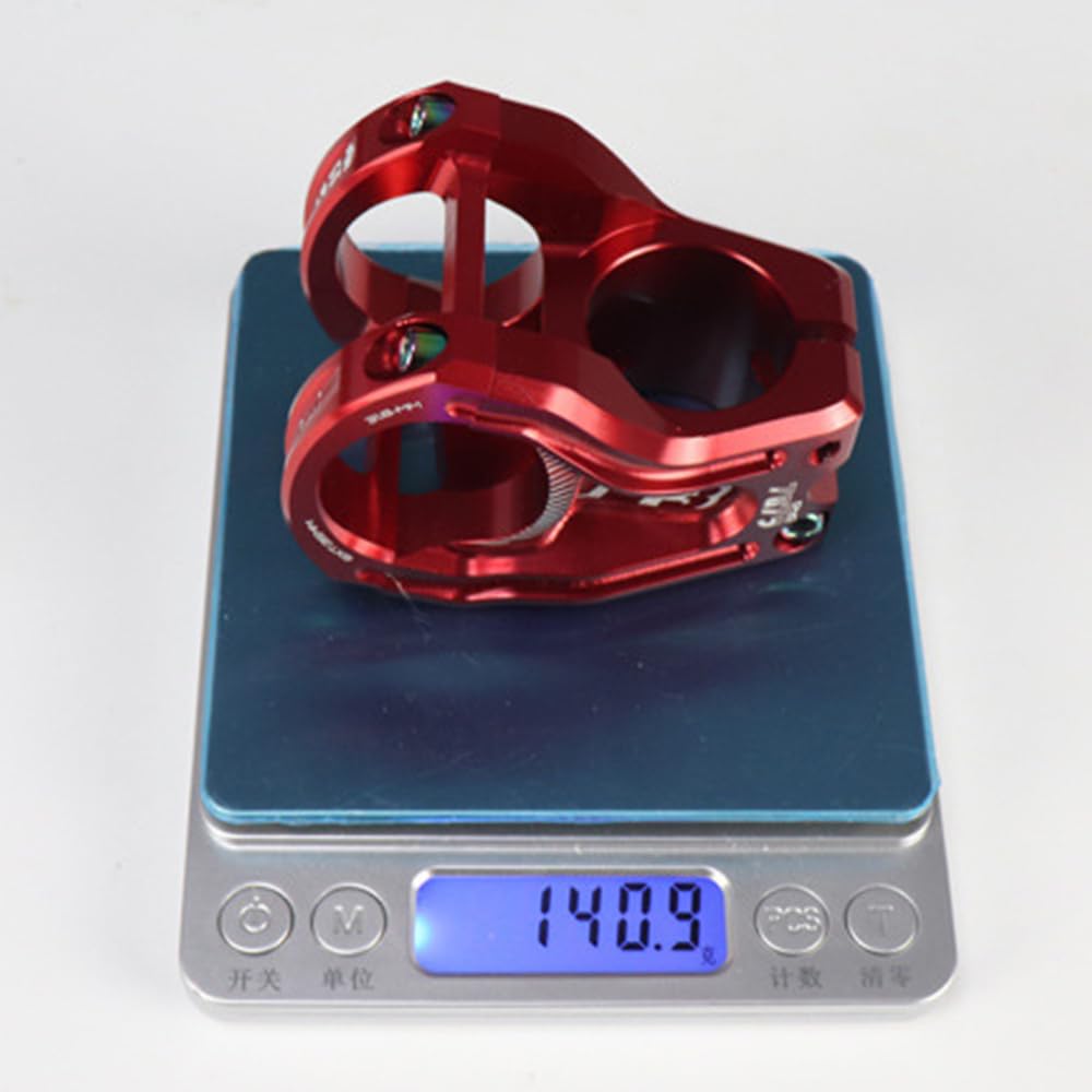 Attacco Manubrio MTB Attacco Manubrio for Bicicletta da Discesa più o Meno 10 Gradi Rubinetto for Fuoristrada 28,6 * 31,8 mm Bici Strada for Mountain Bike(Red)