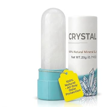 Pocket Size-Natural Crystal Deodorant Stick 100% Pure Potassium Alum Mineral Salt Stone for Men & Women, Aluminum Free & Unscented, Non-Staining Odor Protection, Piedra de Alumbre.