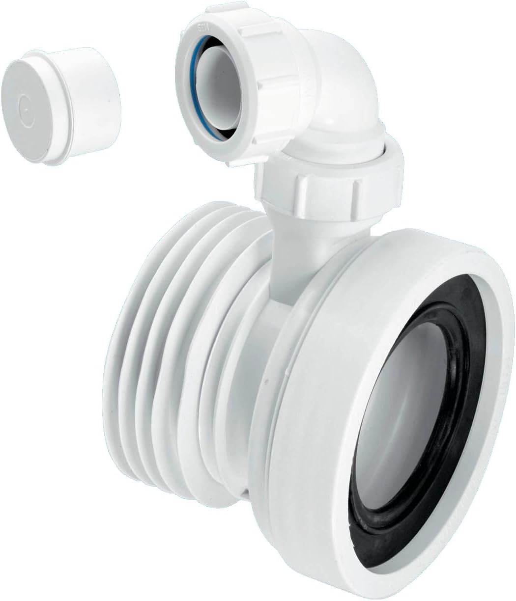 Mcalpine WC-CON1V Straight Rigid WC Connector with 1.25" Universal Vent Boss