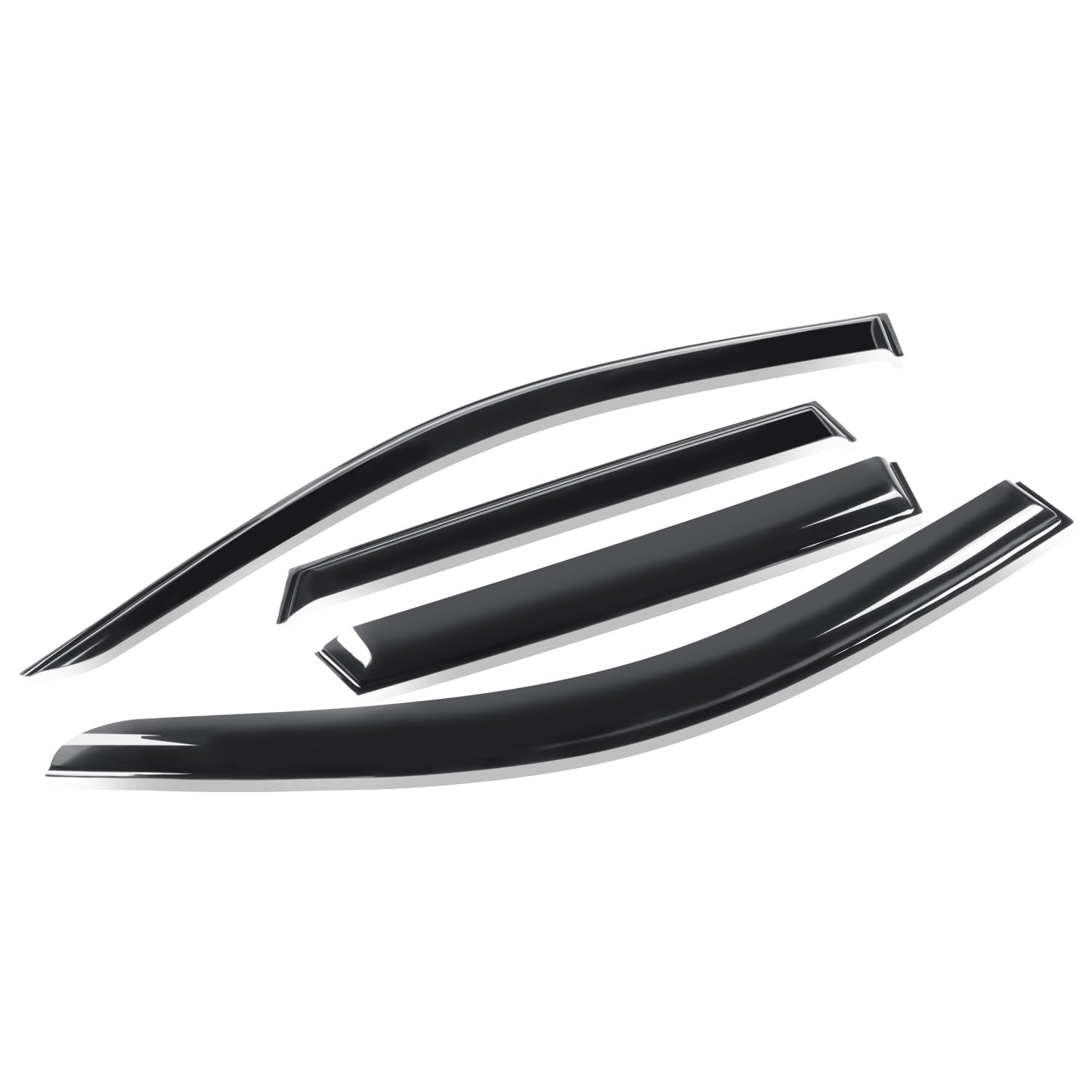 Auto Dynasty 4 Pieces Tape-On Window Visors Deflector Rain Guard Compatible with Mitsubishi Outlander Sport 2011-2024, Acrylic