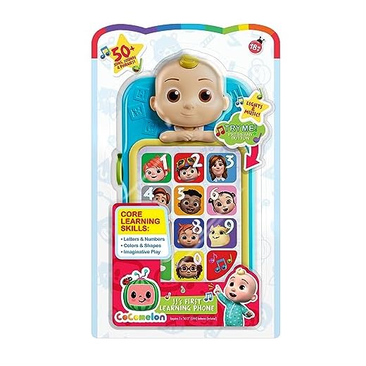 CoComelon JJ’s First Learning Toy Phone with Lights, Sounds, Music, Easter Basket Stuffers, Officially Licensed Kids Toys for Ages 18 Month