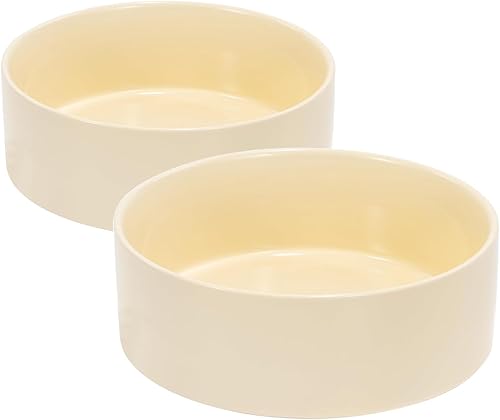 Miniatura 50 de SPUNKYJUNKY Tazón de cerámica de 28.7OZ para perros y gatos, moderno y bonito cuenco de agua con peso para reemplazo, color blanco (1 paquete)