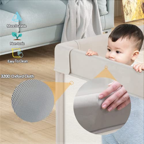 mloong Baby Playpen with Mat - 59x59x27in Play Pen Play Yard for Indoor & Outdoor, Parc pour Bébé Baby Activity Play Fence Play Area for Toddler by mloong - Image 7