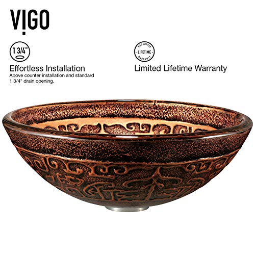 Vigo Golden Greek Glass Vessel Bathroom Sink #TOP4