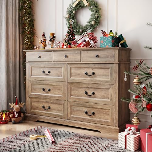 LINSY HOME 9 Drawers Dresser for Bedroom, Wide Wood Chest of Drawers...