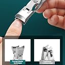 MAYCREATE® Nail Clippers For Men Stainless Steel Nail Cutter with Leather Cover Toenail Clippers for Thick Nails, Professional Nail Cutter gallery image