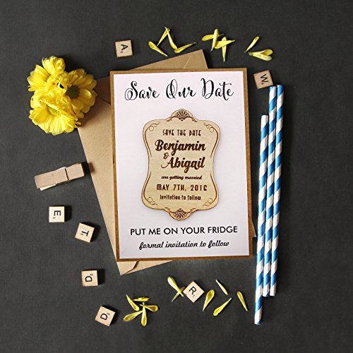 Magnet en bois personnalisé pour votre mariage rustique chic