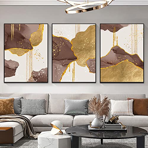 Peinture Toile Marbre Or Violet Haute Définition Minimalisme Mural Luxe
