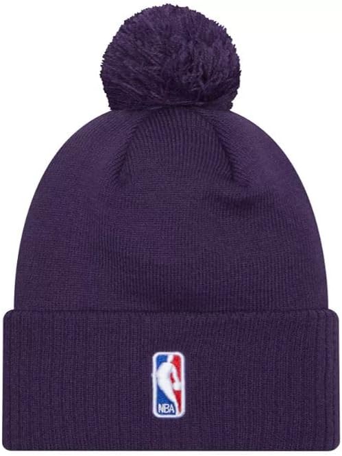 New Era Unisex-Adult NBA Official Sport Knit Sideline Cuffed Knit Pom Beanie Hat (US, Alpha, One Size, Pheonix Suns Purple)