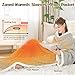 Heated Wearable Electric Blanket with Sleeves & Foot Pocket, Stripe Fleece Sherpa, 6 Heat Levels 12H Timer Setting, Over-Heat Protection, Machine Washable, 52x72 Inches Light Gray for Office/Home/Gift