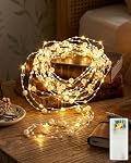 AdalyRoma – AdalyRoma Perlen Lichterkette mit Timer, 2m 20 LED, Warmweiß