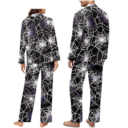 Halloween Pajamas Couples Matching Outfits Men Pajama Sets Long Sleeve Button Down Sleepwear Soft Pjs Lounge Sets with Pockets Sleep Wear Night Wear2