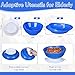 Jeere 6 Pcs Adaptive Utensil with Bib Bowl Plate Set Weight Cutlery Gift for Christmas Elderly Disabled Arthritis Parkinson(Blue)