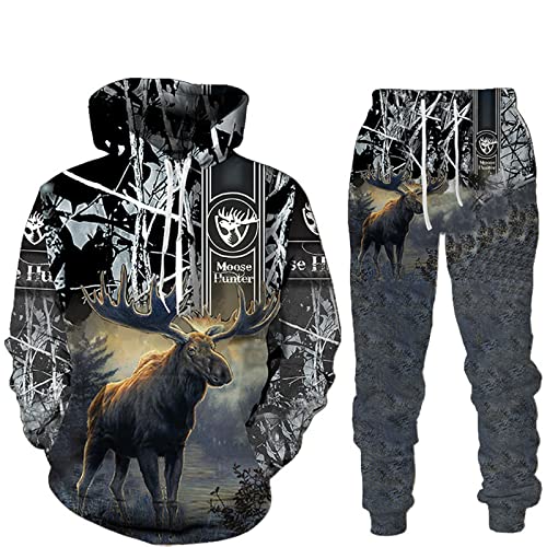 Sweat à capuche imprimé 3D cerf au design Harajuku avec des couleurs vibrantes XL