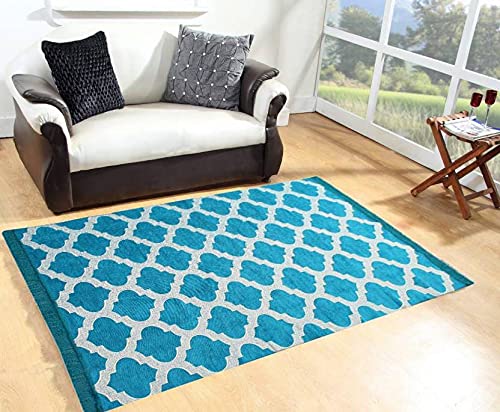 AK DECOR STORE Chenille Velvet Carpet Living Room Velvet Touch Carpet/Rug/durries, Size -(5feetx7feet), Multi