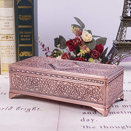 Anncus European Princess Jewelry holder Retro Metal Jewelry box Hand-made Necklace Earrings Jewelry Receiving Box Creative gift 1407 - (Color: antique copper)