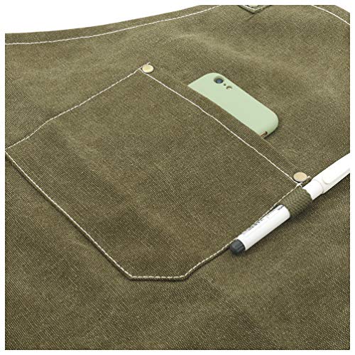 Tobyan No-Tie Canvas Apron Heavy-Duty 16Oz Work Apron With Front Pocket Extra Long Straps Adjustable M–Xxl #TOP4