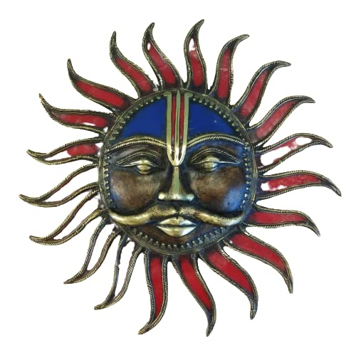 Adishree Arts and Crafts Sun Surya Face Idol Sculpture for Home & Office Wall Hanging, Decor Interiors & Vaastu Remedy