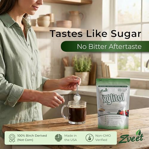 Image of Zveet Birch Xylitol Sweetener | Keto Friendly, Non GMO Low Carb & Calorie Natural Sweetener Sugar Substitute | Kosher & Made in the USA | 1 Pound
