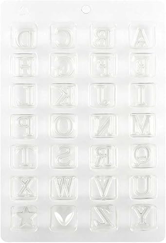 Miniatura 2 de Moldes para hacer dulces de chocolate, 2 unidades, para baby shower, B009, 26 letras del alfabeto, policarbonato, cumpleaños, pasta de azúcar
