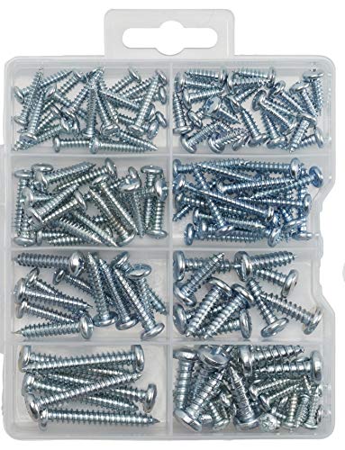 Qualihome Pan Head Phillips Drive Sheet Metal Screws Assortment Kit, 140 Pieces