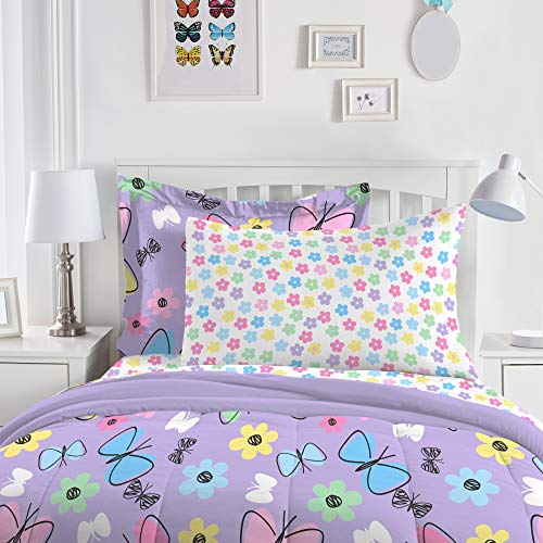 Ensemble doudou Sweet Butterfly ultra doux en microfibre de qualité supérieure violette - 4