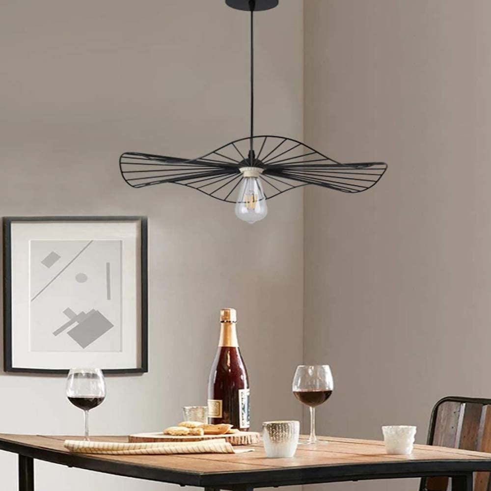 Vetrineinrete® Lampadario da soffitto pendente a sospensione di forma rotonda traforato plafoniera lampada portalampada con attacco e27 arredamento casa moderno (Nero) P52