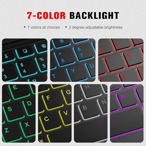 Image of ProElite TouchPad Keyboard case for Realme Pad 2 11.5 inch Magnetic Detachable Wireless Bluetooth TouchPad Keyboard Built-in 7-Colors Backlit, Purple