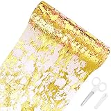 ✨【¿Qué puedes obtener?】 Recibirás 1 rollo de alfiler dorado (32,8 pulgadas x 11 pies) y 1 tijeras. Adecuado para el uso diario en la mayoría de tamaños de mesa. Nuestras banderas de mesa son el doble de largo que el mercado y pueden satisfacer las necesidades de decoración de diferentes ocasiones.
